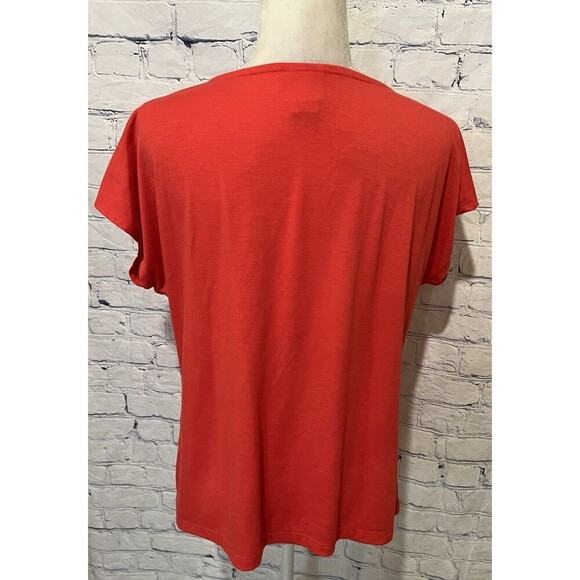 Ruby Rd. Women's short Sleeve Shirt Jeweled Neckline petite medium - Picture 5 of 7